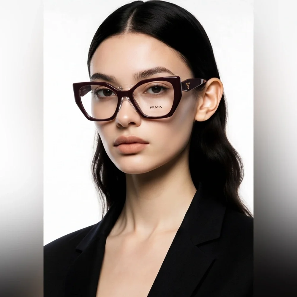 New Authentic 👓 Prada PR 18WV VIY1O1 Eyeglasses – Garnet